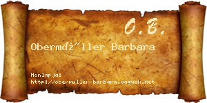 Obermüller Barbara névjegykártya
